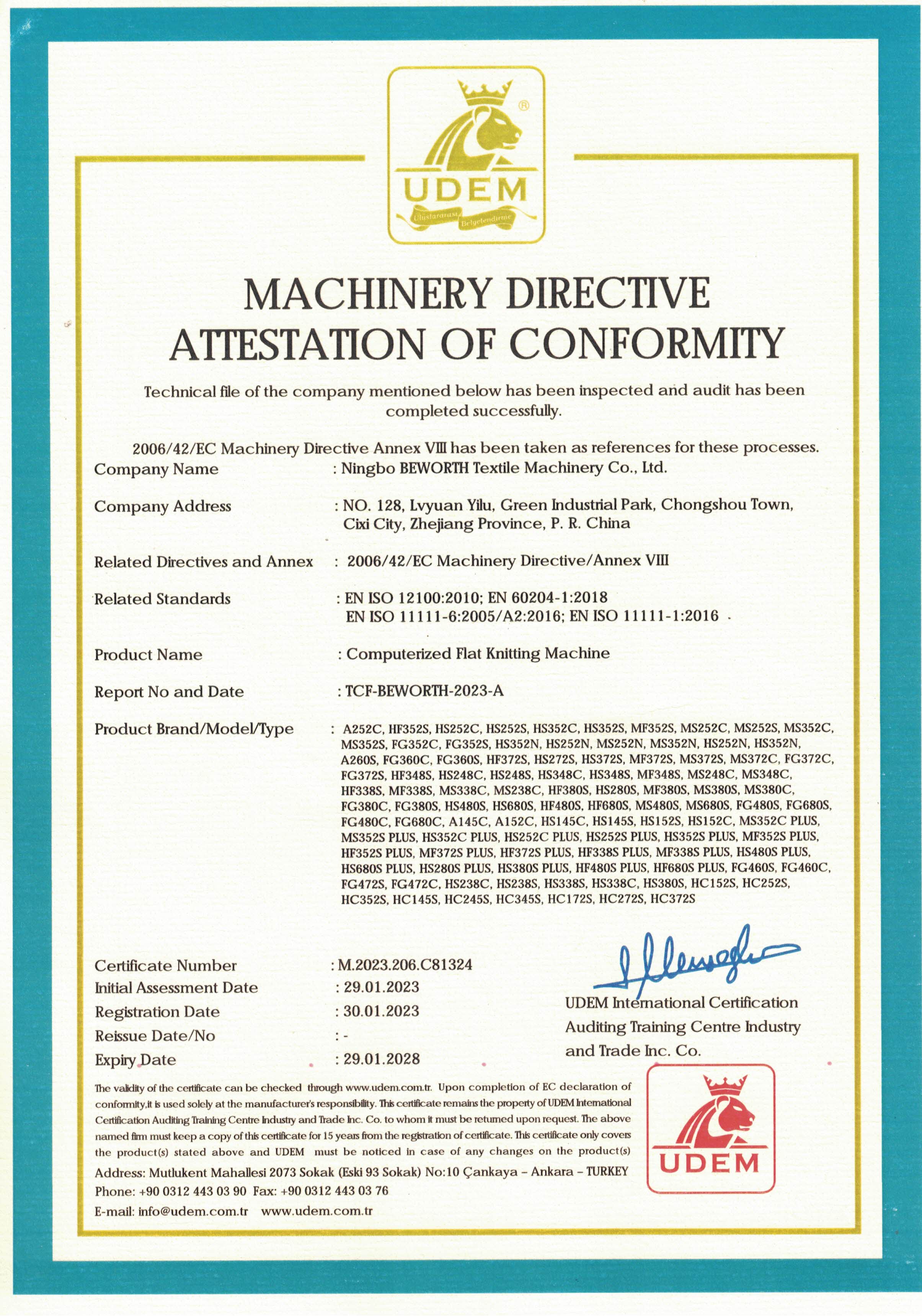 CE CERTIFICATE